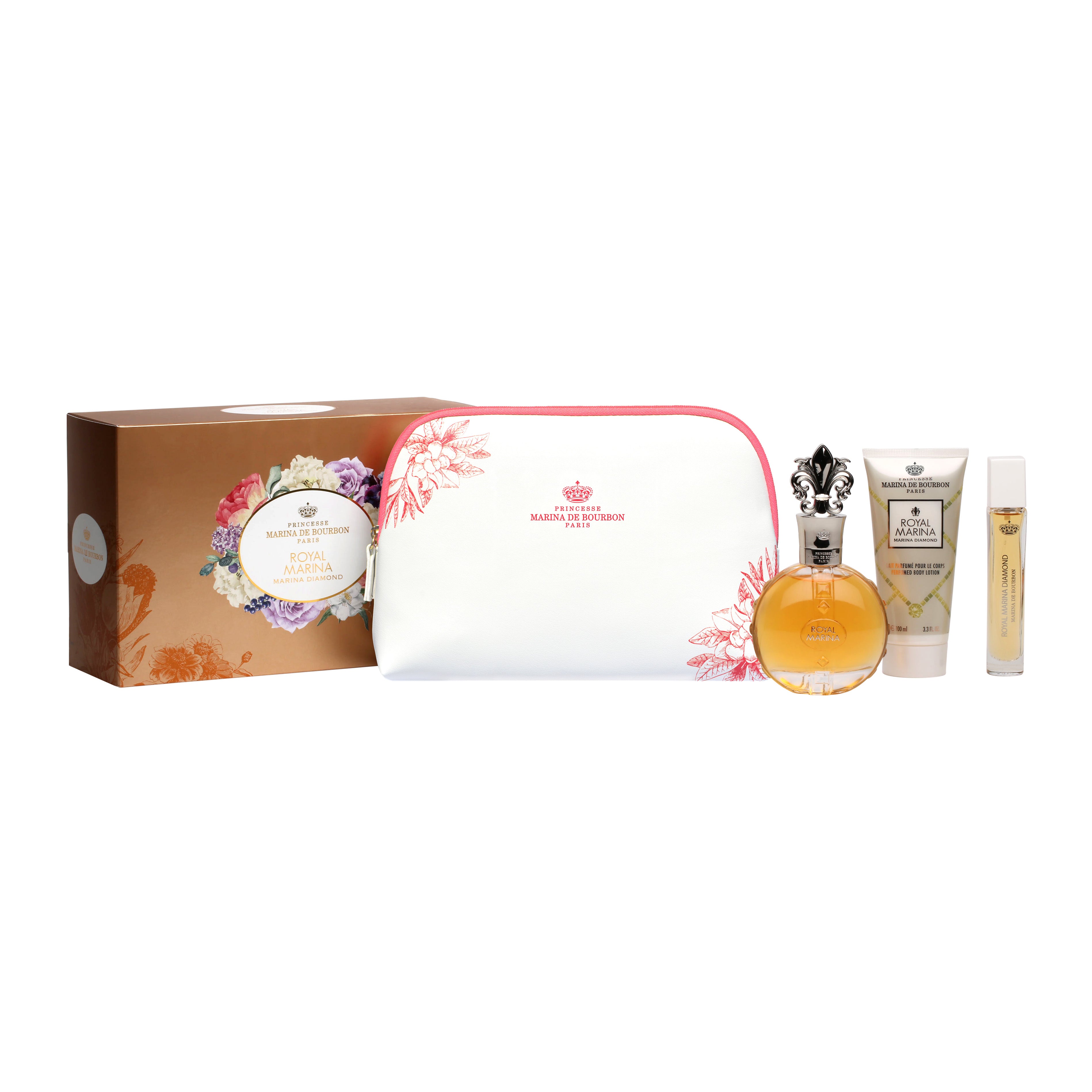 ROYAL MARINA DIAMOND 100ml Gift Set - A pouch and the perfumed body lotion offered